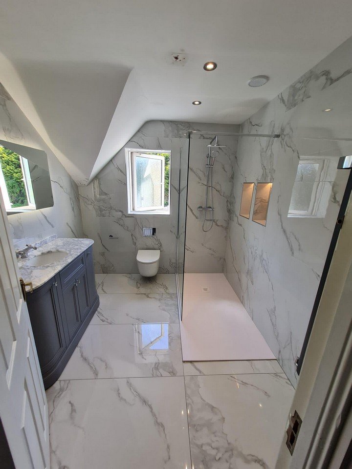 Bathroom refurbishment with updated fittings and finishes